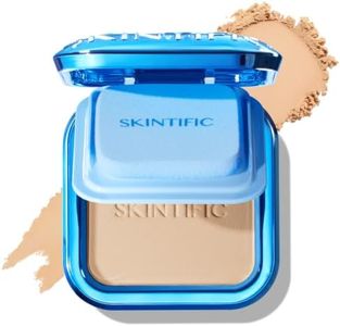 SKINTIFIC Ultra Cover Powder Foundation, Full Coverage Matte Finish, One-Swipe Flawless Pressed Powder with Oil Control, Lightweight & Long-Lasting, Pore-Blurring for Oily Skin (03A Almond)