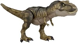 Jurassic World Dominion Dinosaur T Rex Toy, Thrash ‘N Devour Tyrannosaurus Rex Action Figure with Sound and Motion