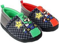 Super Mario Boys Slippers, Mario Kart Mismatched A-Line, Black, Size, Black, 12-13 Little Kid