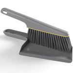 Lumkew Small Broom and Dustpan Set, Hand Mini Dust-Pan and Brush, Handheld Portable Compact, 1 Piece, Gray