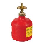 Justrite 14004 8 oz Capacity, 5 1/2" H, 3 1/8" O.D High-Density Polyethylene Red Dispenser Can