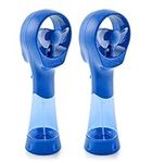 O2COOL 2 Pack Elite Battery Powered Handheld Water Misting Fans (Blue)