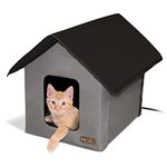 K&H Manufacturing 20W Outdoor Heated Kitty House, 18-Inch X 22-Inch X 17-Inch, Gray/Black