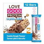 Love Good High-Protein Bars | Whey Protein & Collagen Snack Bars | Low Sugar, Low Carb & Gluten Free | Cookie Dough - 12 Pack