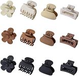 Small Claw Clips for Thin/Medium Thick Hair,12Pcs 1.5 Inch Mini Matte Tiny Jaw Clips for Women Girls 4 Style Nonslip