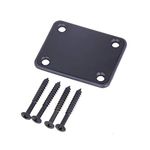 Electric Guitar Neck Plate with Screws for Replacement Electric Guitar Part for Strat Tele Guitar Black