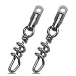 Fishing Corkscrew Swivels, 750lbs Heavy Duty Fishing Swivels Quick Release Big Game Connector Dredge Corkscrew Fishing Swivels for Saltwater Freshwater (10PCS)