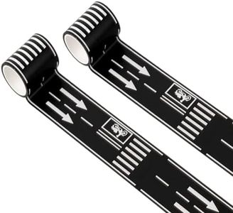 HMPBEFU 2 Rolls Road Tape, Black Highway Track Tape Easy to Stick and for Kids Birthday Party Racing Party Decoration