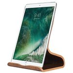 Tablet Stand, SAMDI Wooden Multi-Angle iPad Stand：Desktop Stand Holder Dock for iPad Air Mini 2 3 4, Kindle E-Reader, Cook Book, Other 6-13 inch Tablets (Black Walnut)