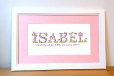 Personalised Baby Girls Name Picture - Letter Art - Framed Name