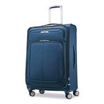 Samsonite Solyte DLX Softside Expandable Luggage with Spinner Wheels, Mediterranean Blue, Checked-Medium 25-Inch, Solyte DLX Softside Expandable Luggage with Spinner Wheels