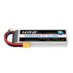 HRB 11.1V 5000mAh 3S 50C-100C LiPo Battery Pack with XT60 Plug for RC Car Boat Quadcopter Heli Airplane Drone Racing Quad Copters RC Evader BX Truggy Hobby Traxxas Slash (XT60)