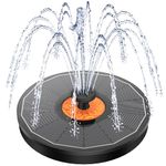 Yzert Solar Fountain Orange Flower Glass, 3.5W 2024 Solar Powered Water Fountain-No Battery with 4 Fixed Rods & 7 Nozzles, Solar Bird Bath Fountains Pump for Garden, Outdoor, Pond,Pool