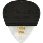 Fender Mojo Grip Guitar Picks, Celluloid, Thin, 3-Pack, White Moto