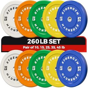 Rendpas Olympic Rubber Bumper Weight Set - 2 Inch Barbell Plates for Home Gym Strength Training