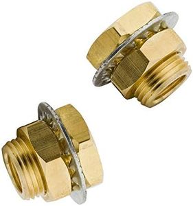 Legines Brass Bulkhead Fitting, 1/8" NPT Female Bulk head Pipe Fitting, Bulkhead Coupling, Bulkhead Tank Fitting, 0.96" Length (Pack of 2)