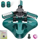 WOVUU Garden Sprinkler,Upgrade Lawn Sprinkler Automatic 360 Degree Rotating Irrigation Sprinkler System, Garden Hose Sprinkler for Yard/Built in 36 Units Angle Spray Nozzles (Green)