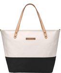 Petunia Pickle Bottom Downtown Tote Baby Changing Bag with Change Mat and Wipes Case - Birch/Black