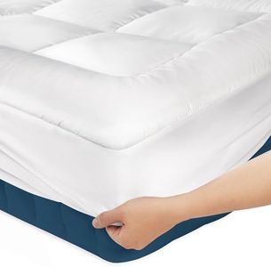 Twin Extra Long XL Mattress Topper, Thick Cotton, Cooling Breathable Topper, Pillow Top Mattress for Back Pain Relief, Deep Pocket Fits 20-50 cm, Long Mattress fits 99×203cm
