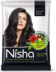 Nisha Henna Based Natural Black Hair Color 10 Gm Pack of 10 Henna Hair Color For Men and Women Black Hair Color