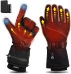 Heated Gloves for Men Women Rechargeable Heated Gloves Winter Gloves with 2Packs 7.4V 2700mAh Battery,Waterproof Thermal Warm Gloves for Cold Winter with Auto Sensor Switch for Skiing,Hunting,Cycling