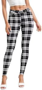 Hybrid & Company Womens Hyper Ultra Stretch Comfy Skinny Leg Work Casual Pants P44875SK 679 BLKWHI L