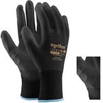 Ogrifox AJS LTD® 24 Pairs Black PU Coated Nylon Work Gloves for Gardening, Work, Car Repairs, Black