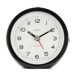 Acctim Neve Analogue Alarm Clock Non Ticking Sweep Quartz Luminous Hands Raven 15803