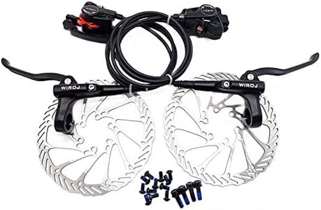 WIROJ Mountain Bike Hydraulic Disc Brake Set, Front & Rear Disc Brake Kit Fit Bicycle MTB XC Trail, e-Bike, Fat Bike, Upgrade kit for Mechanical Disc Brake (Black - Bike Hydraulic Disc Brake Set)