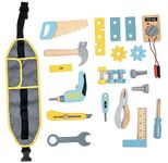 TOYARTSY Wooden Tool Kit Set | Pretend Play Portable Construction Tools Kit Toys for Kids - 25 Piece (3-8 Year)