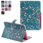 iPad Mini Case, Deenor Colorful Painting and Stylish PU Leather Folio Case Protective Stand Smart Case Cover For Apple iPad Mini 1 /iPad Mini 2 / iPad Mini 3. [Branches Safflower]