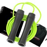 High Activity Polyvinyl Chloride -Adjustable Jump Rope For Men, Women&Children- Speed Skipping Rope For Men & Women Exercise Workout-Tangle Free Jumping Rope (10 Feet, Neon Green)