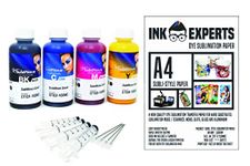 InkTec Sublinova Smart DTI Dye Sublimation Inks and Ink Experts Style Paper (100 Sheets) Bundle Inc. Syringes