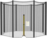 Trampoline Net Replacement 10FT 12FT 14FT 15FT 16FT Netting Replacement for Round Frame Trampolines Enclosure Net 6 Poles 8 Straight Poles Sleeve Zipper Protection Buckles