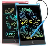 TECJOE 2 Pack LCD Writing Tablet, 10 Inch Colorful Doodle Board for Kids, Electronic Drawing Tablet Drawing Pads,Kids Travel Games Activity for Learning,Gifts for 3–6-Year-Old (Blue and Pink)…