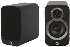 Q ACOUSTICS 3010i Compact Bookshelf Speakers Pair Carbon Black - Featuring 2-way Reflex Enclosure Type, 100mm (4") Bass Driver, and 22mm (0.9") Tweeter - Stereo Hifi/Passive