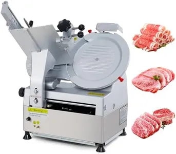 GARVEE Automatic Meat Slicer, 550W Deli Slicer with 12" Carbon Steel Blade, Meat Slicer Machine with Adjustable Thickness From 0～14 mm Suitable for Commercial/Home Use