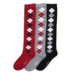 Angelina Women's Argyle Knit Pattern Knee-High Socks (3-Pairs), 2567_9-11