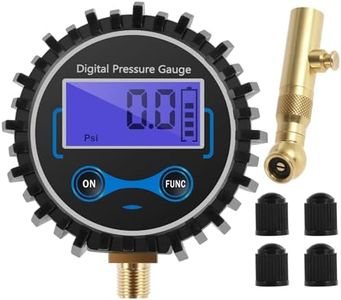 DJAPWPX Digital Tyre Pressure Gauge 200 PSI, Accurate Heavy Duty Metal Air Checker with 360 Degree Rotatable Nozzle, Professional Backlit LCD Display for Car Motorcycle Bike and 4WD