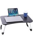 Youyijia Laptop Bed Table 60 x 40 x 28cm Laptop Table Stand with Foldable Legs& Cup Slot Notebook Stand Computer laptop tray for Sofa Bed (Black)