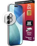 ZAGG Glass+ Screen & Camera Lens Protection for iPhone 17 - Impact & Shatter Protection, Full Coverage Scratch & Smudge-Resistant Tempered Glass, Anti-Reflective Camera Lens Protector