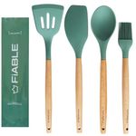 FiABLE Premium Silicone Spatula Set of 4 for Non Stick pan, Spatula Set of Cooking - Heat Resistant, FDA Certified - Hybrid Combo of 4 Green