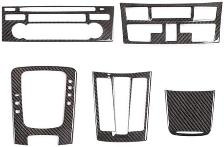 Suitable for 2016 to 2019 Porsche 718 and 2012 to 2018 Porsche 911 car central control panel decorative kit protective cover, Real carbon fiber interior accessories (Black carbon fiber [5-piece])