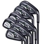 PGM Golf Clubs NSR III Golf Iron Set Thru Gap Wedge with Graphite Shafts for Right-Handed Golfers - R Flex