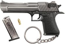 Desert Eagle Mini Plastic Keyring Tactical Weapon Keyring Shape Keyring with Moving Parts Weapon Model Men Pendant Collection Fan Gift (Weapon Black)