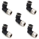 5/16 OD Tubing Fittings Push To Connect Air Fittings CEKER 5/16 inch Tube x 1/4" Npt Air Line Fittings 90 Degree male Threaded Push In Connectors Pneumatic Fittings Push Lock Fittings 5Packs