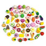 Gifts UK® 24pc Food Shape Cakes Biscuits Fruits Vegetables Puzzle Erasers Fun Rubbers Kids Party Gift Bag Fillers