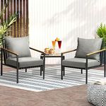 Livsip Outdoor Furniture Set Patio Sofa Lounge Chair and Table Waterproof UV-Resistant with 11cm Thickness Removable Cushions,Black