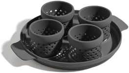 Our Place Silicone Egg Poacher Add-On - Easy-Use Poaching Set | Fail-Proof Water Bath Design | Includes Sturdy Nylon Platter & Perforated Cups | BPA-Free, Dishwasher Safe | Char