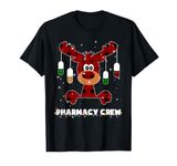 Funny Red Plaid Reindeer Pharmacy Crew Christmas Gift T-Shirt